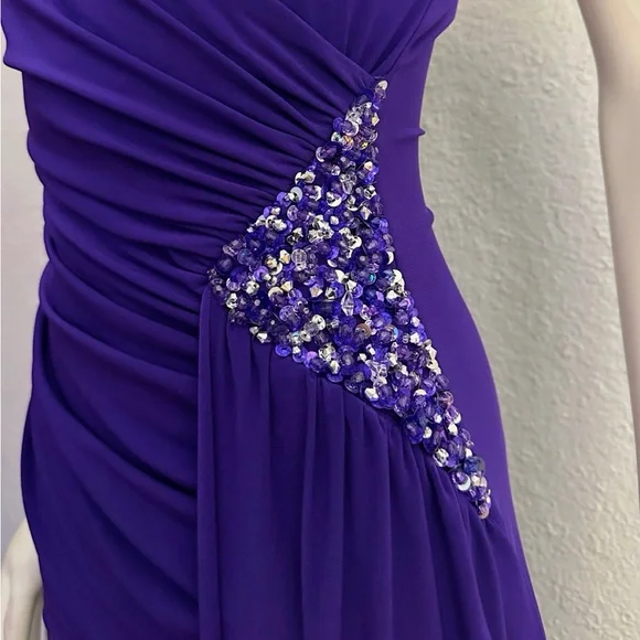 NWT WOMEN PLUS SIZE FORMAL A-LINE LONG WRAP DRESS EMBELLISHED SURPLICE NECK GOWN Maxi